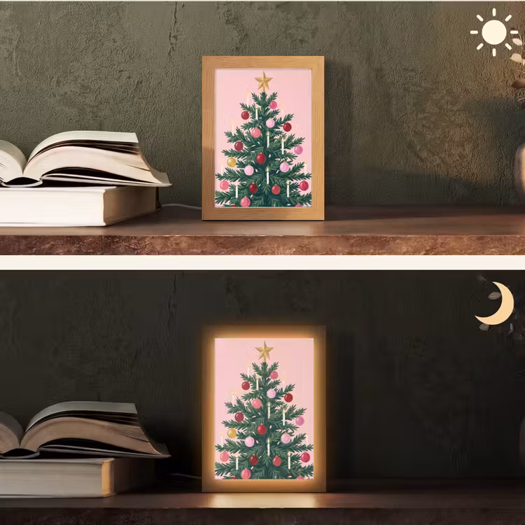 Personalisierte Lightbox - Weihnachtsbaum – Weihnachten – Rosa — 5