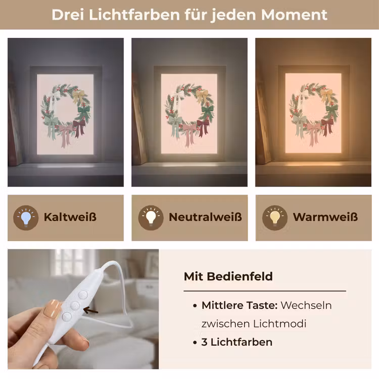 Personalisierte Lightbox - Weihnachtskranz – Schleifen – Weihnachten — 7