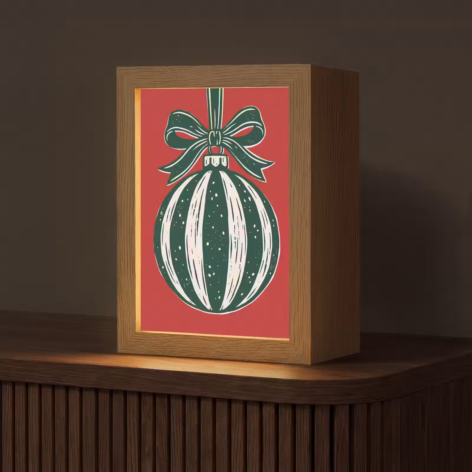 Personalisierte Lightbox - Weihnachtskugel – Weihnachten – Rot — 1