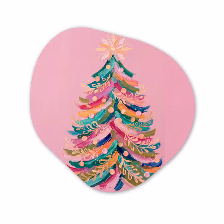 Alu-Dibond-Bild Organische Form - Weihnachtsbaum – Abstrakt – Bunt — 1