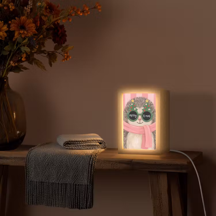 Personalisierte Lightbox - Igel – Weihnachten – Illustration — 3