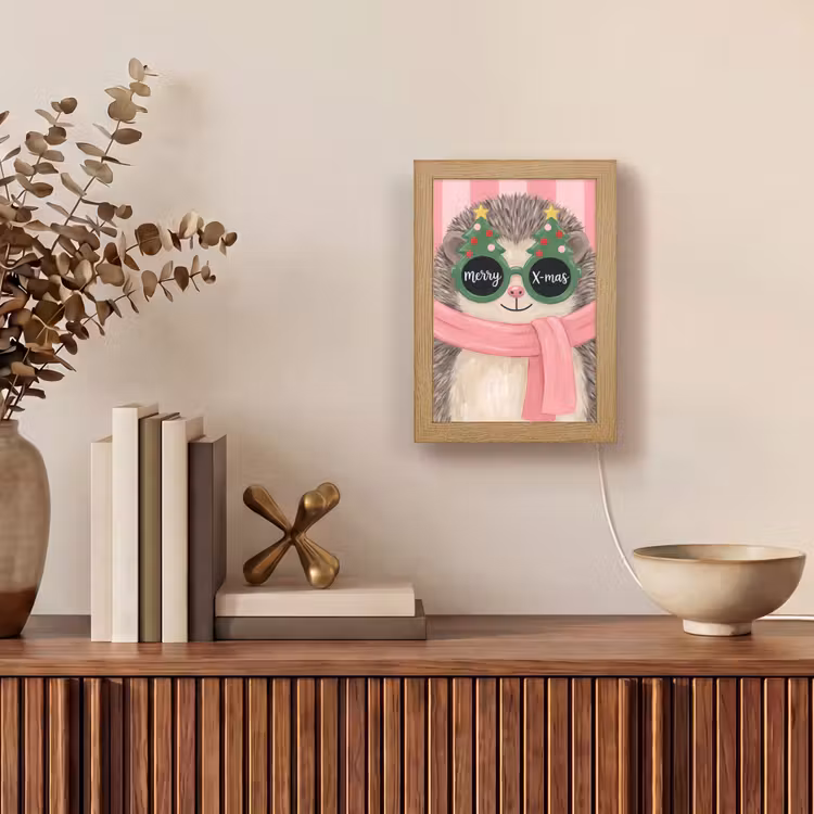 Personalisierte Lightbox - Igel – Weihnachten – Illustration — 4