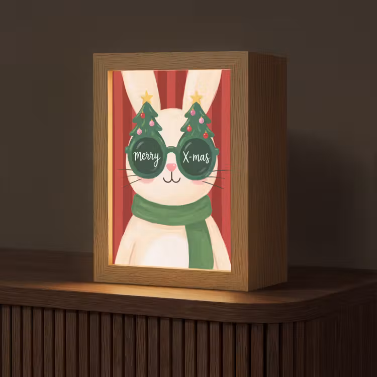 Personalisierte Lightbox - Kaninchen – Weihnachten – Tiere — 1