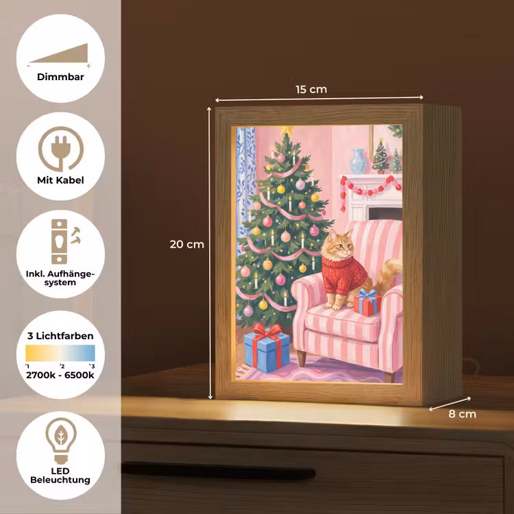 Personalisierte Lightbox - Katze – Weihnachten – Inneneinrichtung — 6
