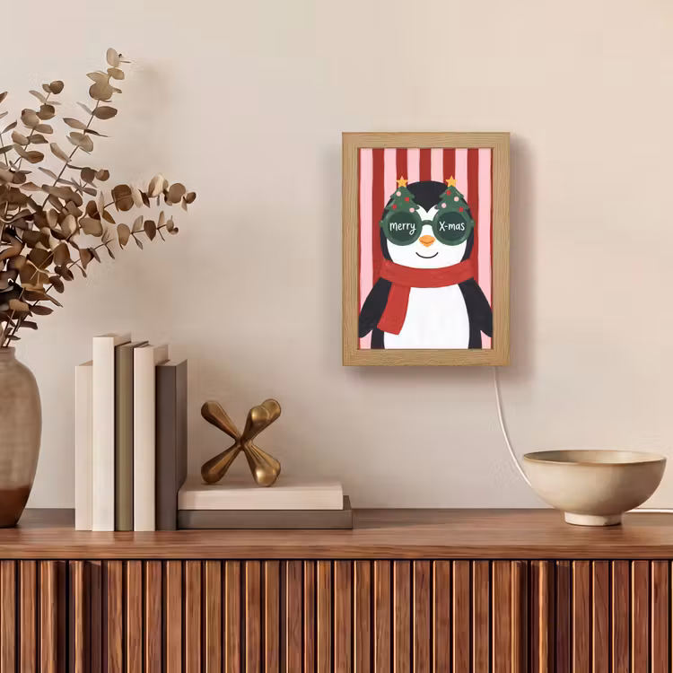 Personalisierte Lightbox - Pinguin – Weihnachten – Illustration — 4