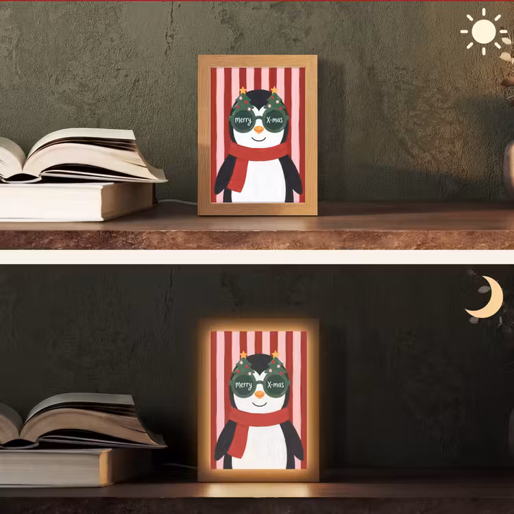 Personalisierte Lightbox - Pinguin – Weihnachten – Illustration — 5