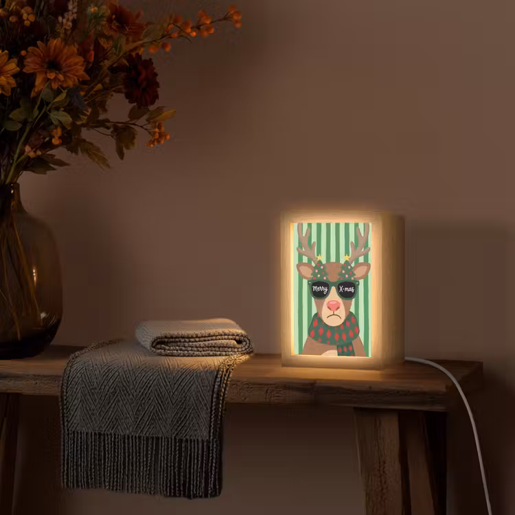 Personalisierte Lightbox - Rentier – Weihnachten – Illustration — 3