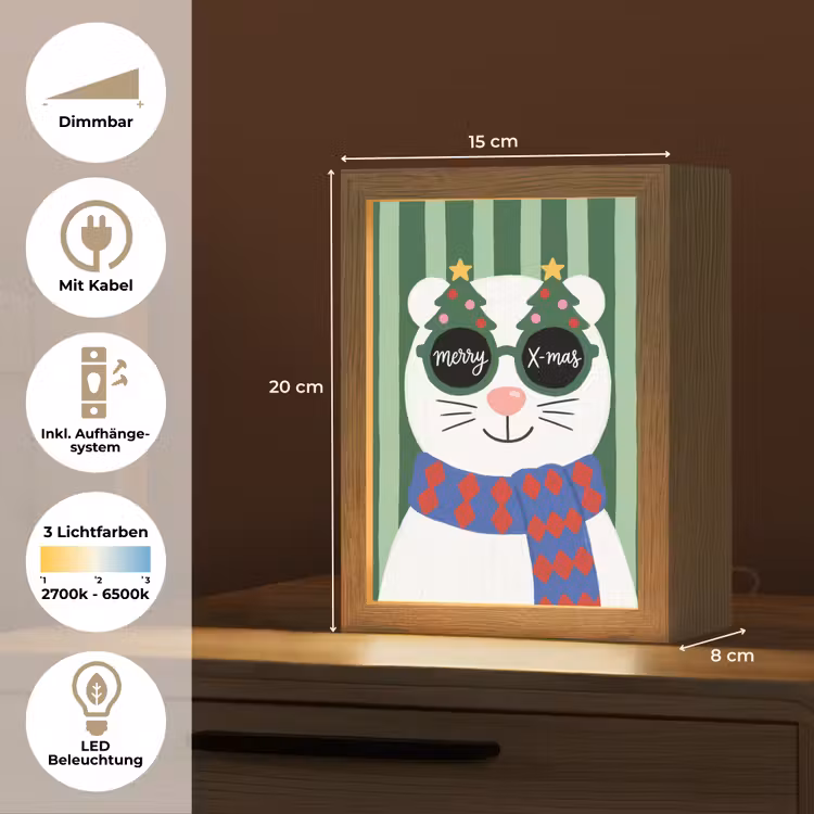 Personalisierte Lightbox - Tier – Winter – Cartoon — 6