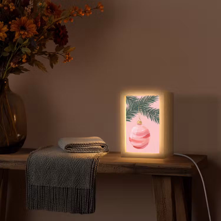 Personalisierte Lightbox - Weihnachtskugel – Rosa – Weihnachten — 3