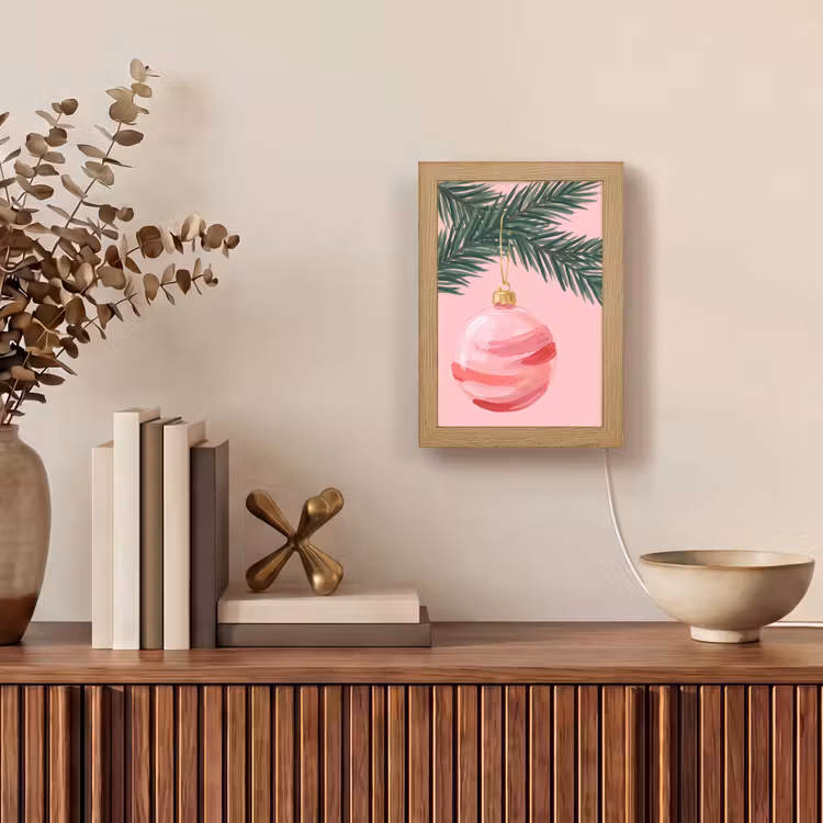 Personalisierte Lightbox - Weihnachtskugel – Rosa – Weihnachten — 4