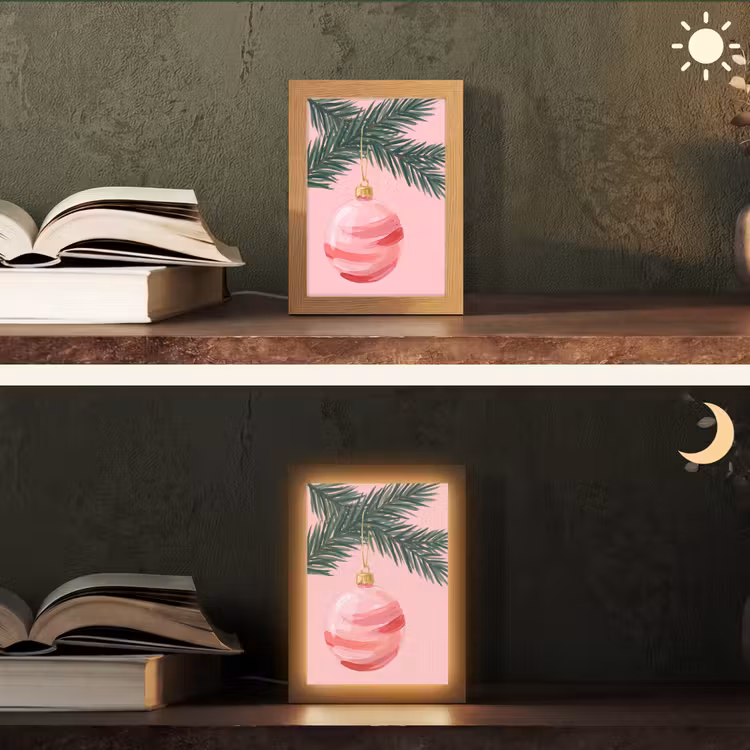 Personalisierte Lightbox - Weihnachtskugel – Rosa – Weihnachten — 5