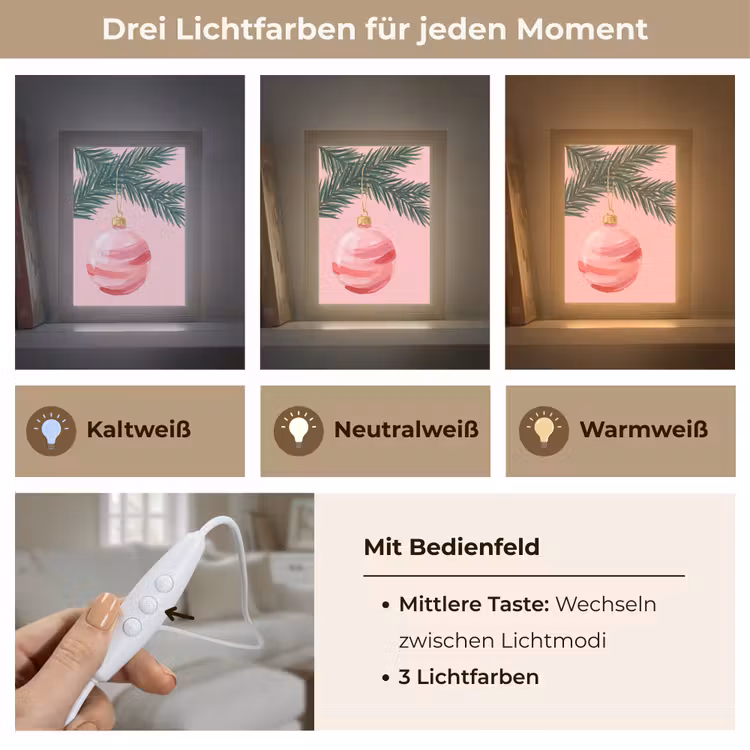 Personalisierte Lightbox - Weihnachtskugel – Rosa – Weihnachten — 7