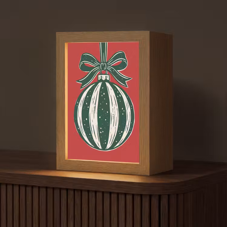 Personalisierte Lightbox - Weihnachtskugel – Weihnachten – Rot — 1
