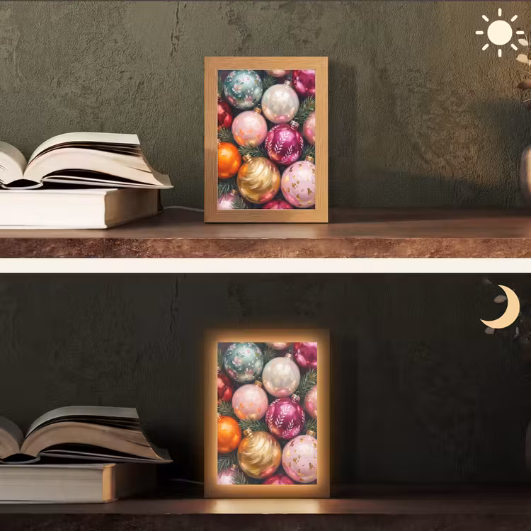 Personalisierte Lightbox - Weihnachtskugeln – Bunt – Festlich — 5
