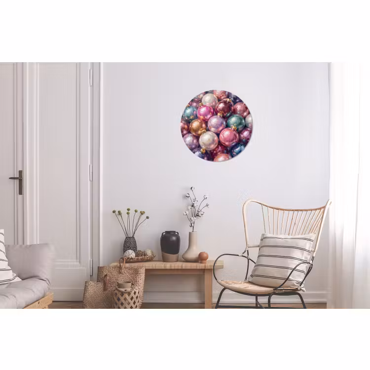 Alu-Dibond-Bild Rund - Weihnachtsdekoration – Bunt – Festlich — 2