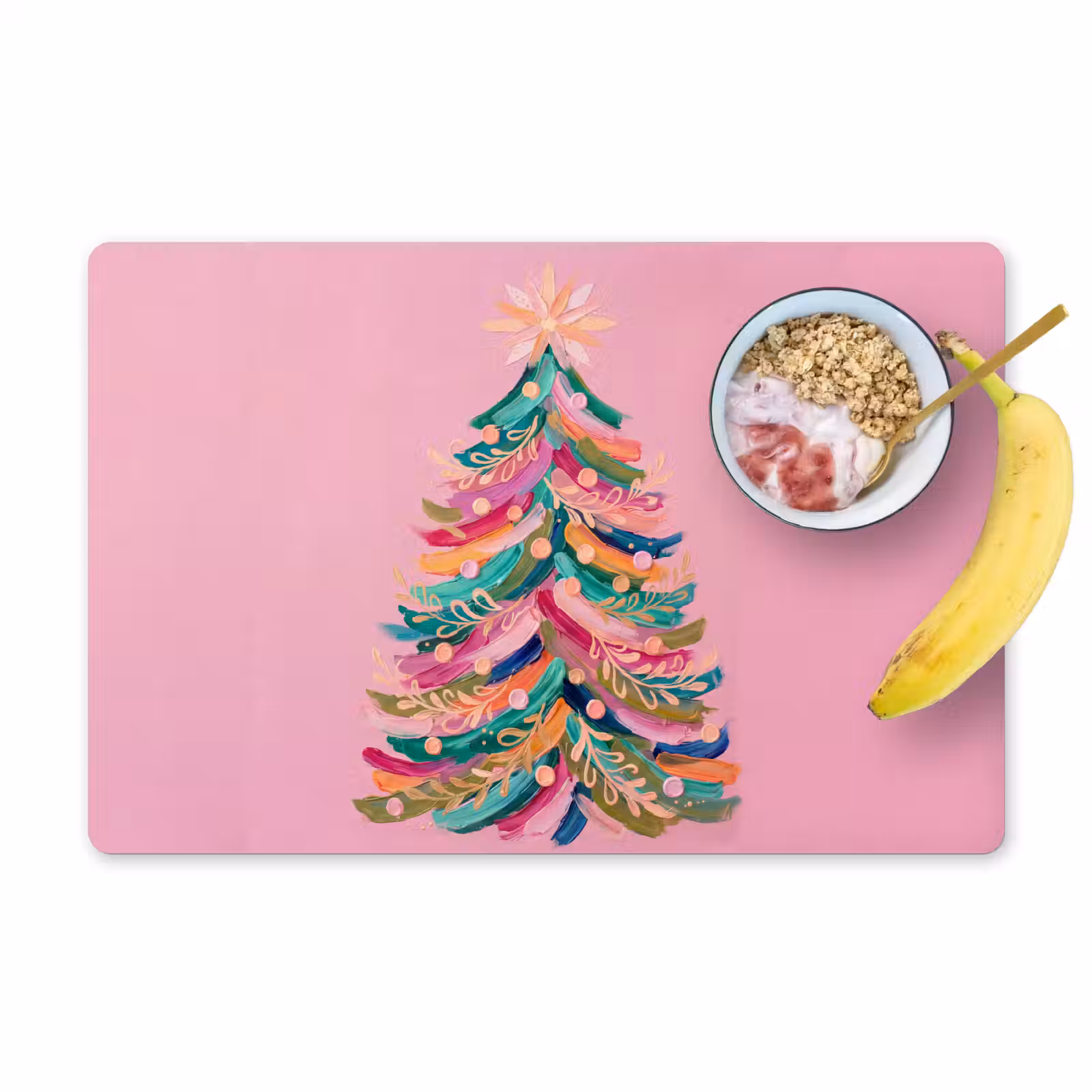 Tischset - 6 Stück - Weihnachtsbaum – Abstrakt – Bunt — 1