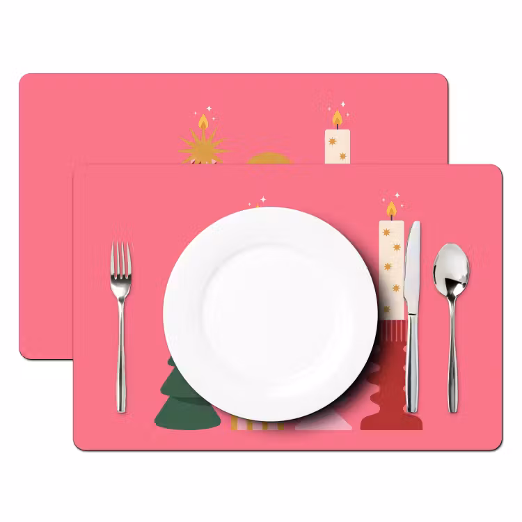 Tischset - 6 Stück - Kerzen – Party – Rosa — 2