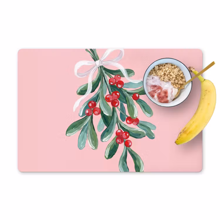 Tischset - 6 Stück - Pflanze – Weihnachten – Rosa — 1