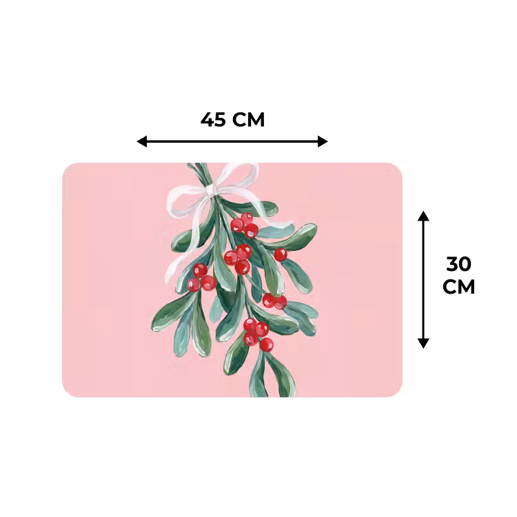 Tischset - 6 Stück - Pflanze – Weihnachten – Rosa — 3