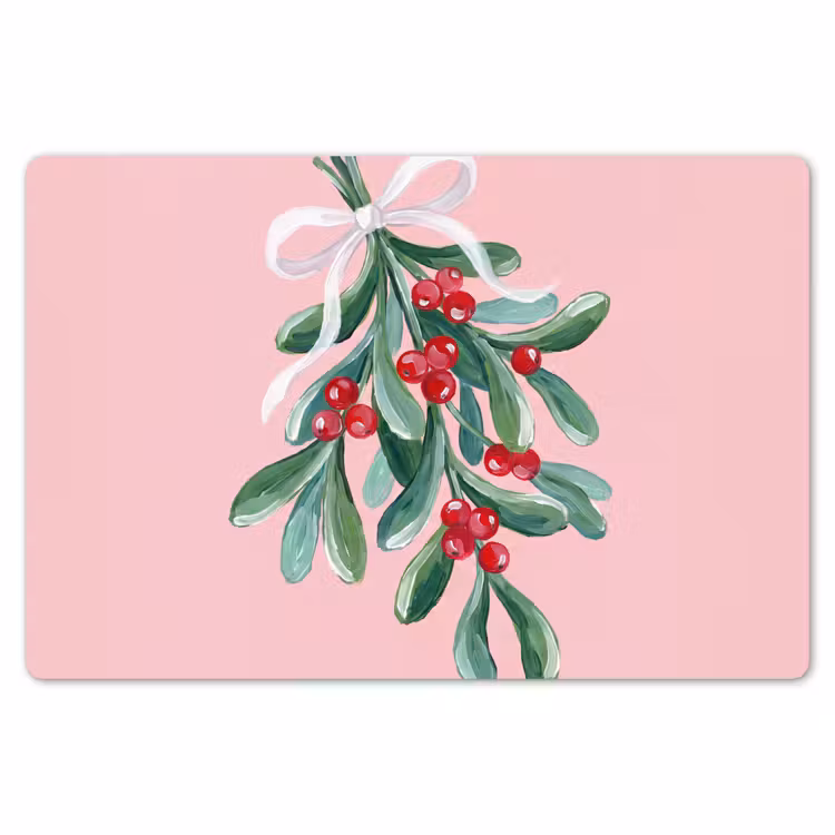Tischset - 6 Stück - Pflanze – Weihnachten – Rosa — 6