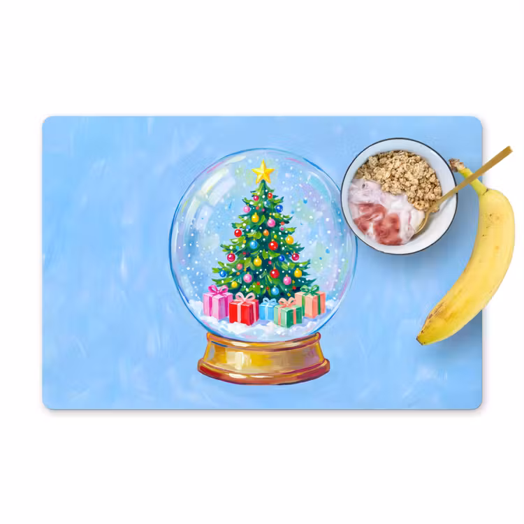 Tischset - 6 Stück - Schneekugel – Weihnachten – Geschenke — 1
