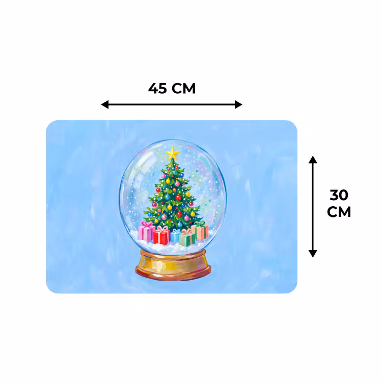 Tischset - 6 Stück - Schneekugel – Weihnachten – Geschenke — 3