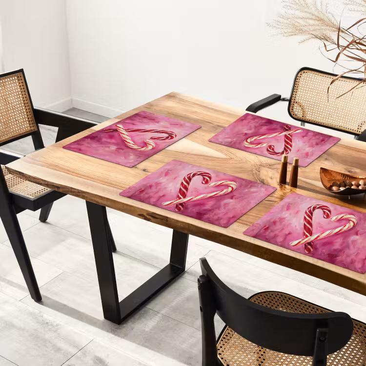 Tischset - 6 Stück - Süßigkeiten – Herz – Rosa — 4