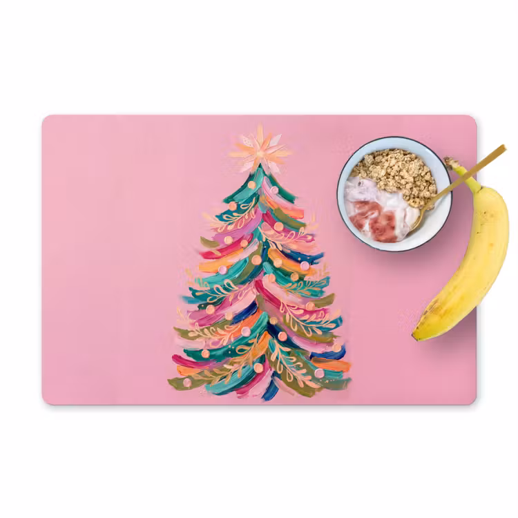 Tischset - 6 Stück - Weihnachtsbaum – Abstrakt – Bunt — 1