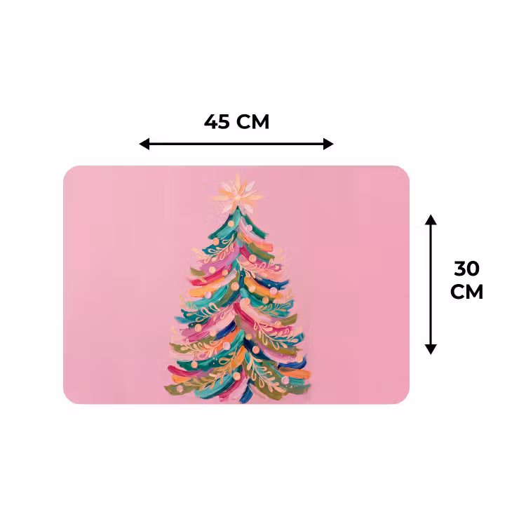 Tischset - 6 Stück - Weihnachtsbaum – Abstrakt – Bunt — 3