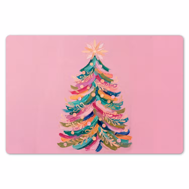 Tischset - 6 Stück - Weihnachtsbaum – Abstrakt – Bunt — 6