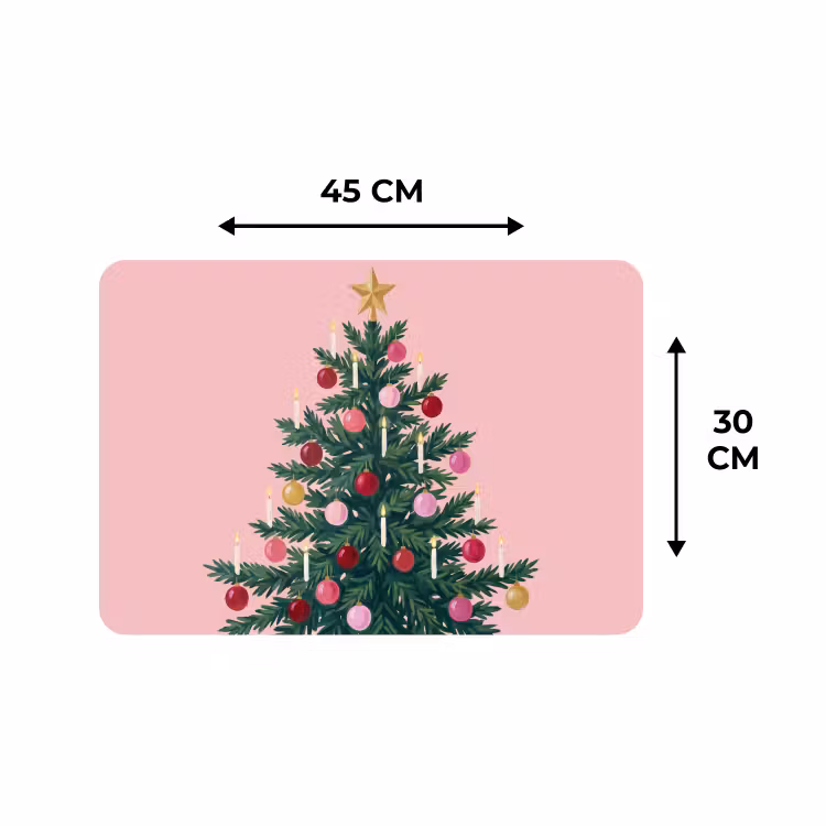 Tischset - 6 Stück - Weihnachtsbaum – Weihnachten – Rosa — 3