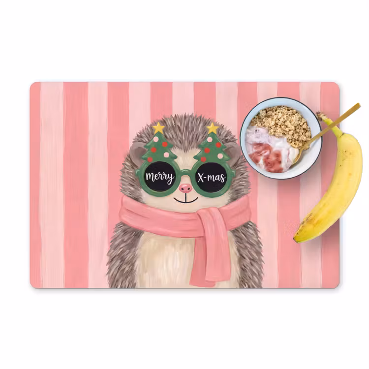 Tischset - 6 Stück - Igel – Weihnachten – Illustration — 1