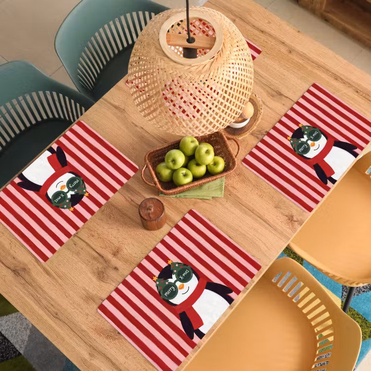 Tischset - 6 Stück - Pinguin – Weihnachten – Illustration — 5