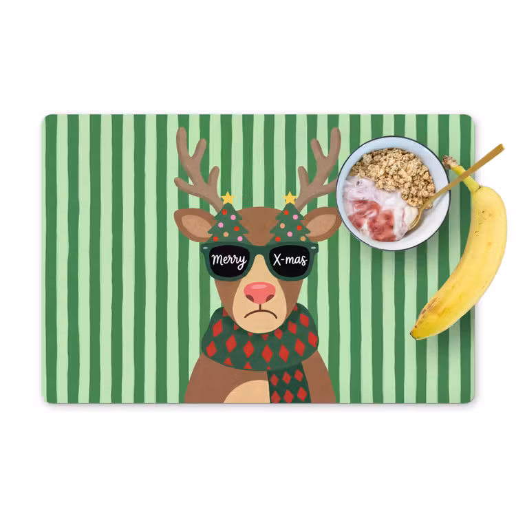 Tischset - 6 Stück - Rentier – Weihnachten – Illustration — 1