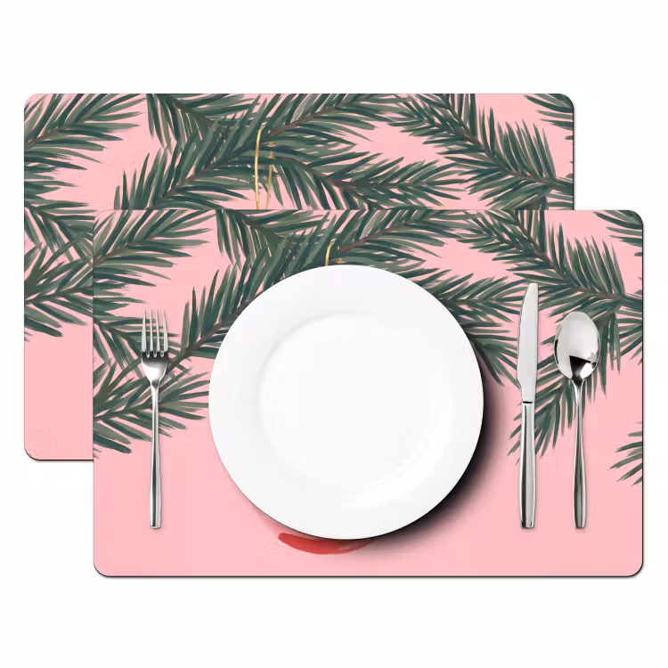 Tischset - 6 Stück - Weihnachtskugel – Rosa – Weihnachten — 2
