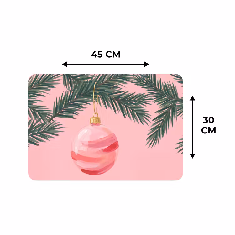 Tischset - 6 Stück - Weihnachtskugel – Rosa – Weihnachten — 3