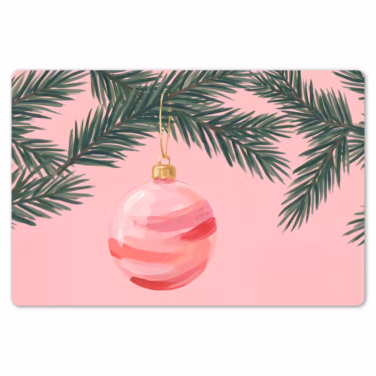 Tischset - 6 Stück - Weihnachtskugel – Rosa – Weihnachten — 6