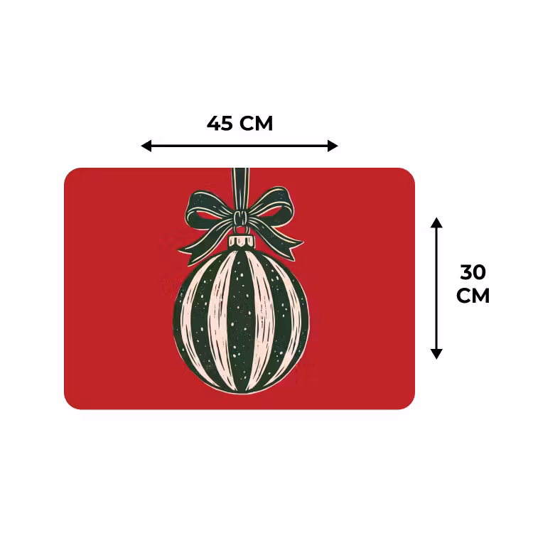 Tischset - 6 Stück - Weihnachtskugel – Weihnachten – Rot — 3