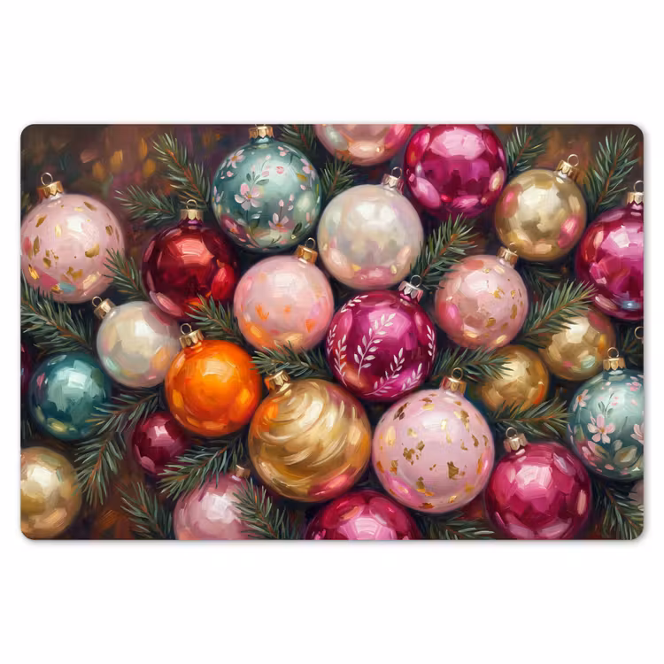 Tischset - 6 Stück - Weihnachtskugeln – Bunt – Festlich — 6