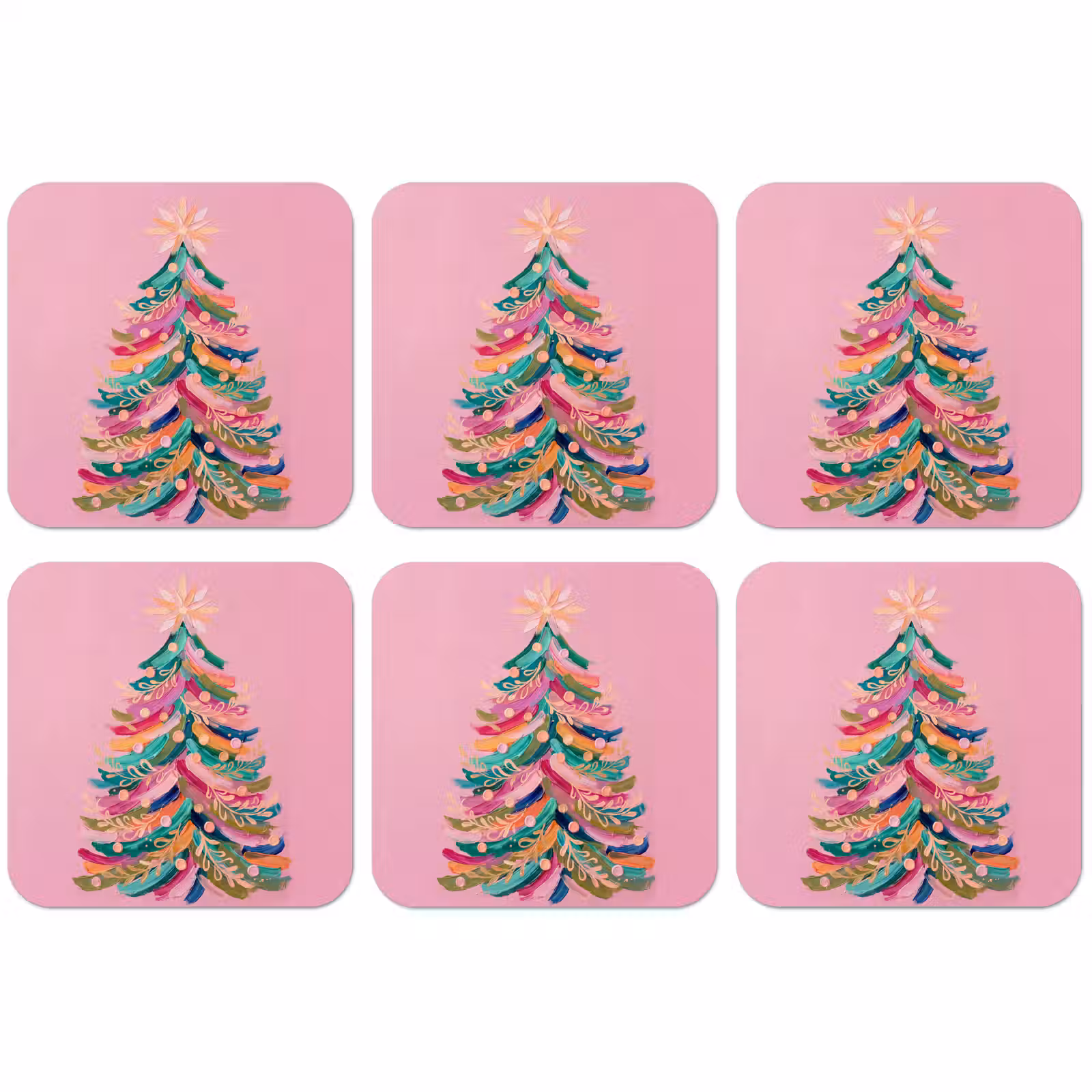 Untersetzer - Weihnachtsbaum – Abstrakt – Bunt — 1