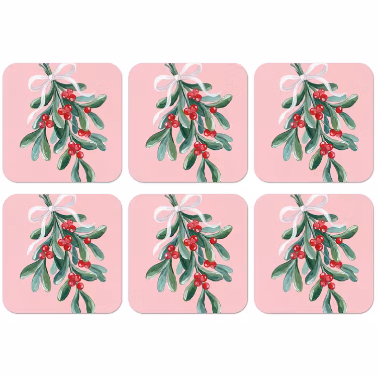 Untersetzer - Pflanze – Weihnachten – Rosa — 1