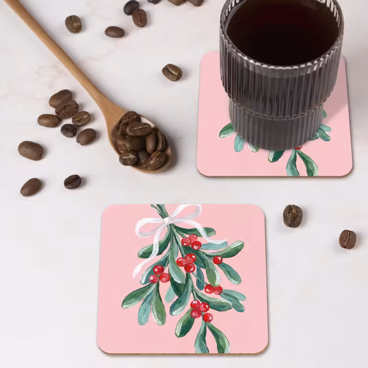 Untersetzer - Pflanze – Weihnachten – Rosa — 4