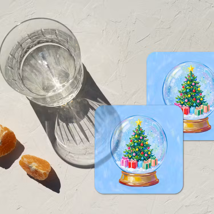 Untersetzer - Schneekugel – Weihnachten – Geschenke — 2