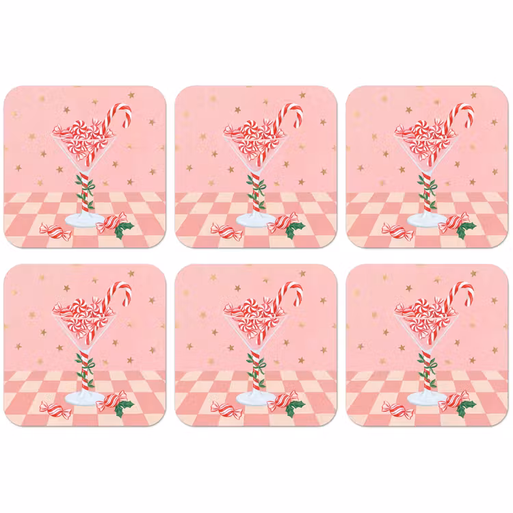 Untersetzer - Süßigkeiten – Glas – Rosa — 1