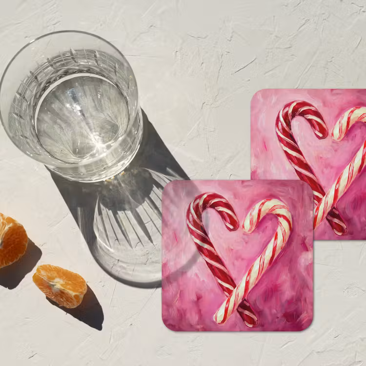 Untersetzer - Süßigkeiten – Herz – Rosa — 2