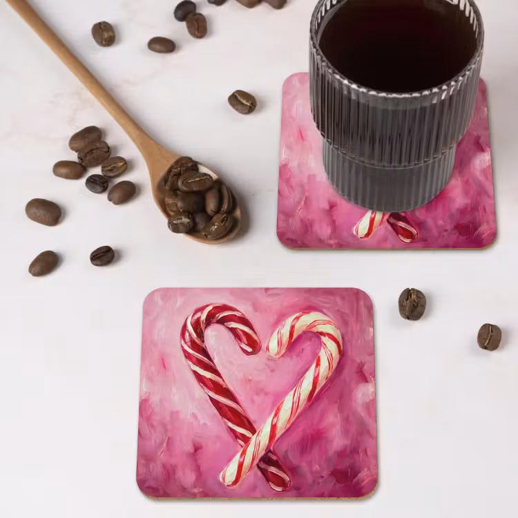 Untersetzer - Süßigkeiten – Herz – Rosa — 4