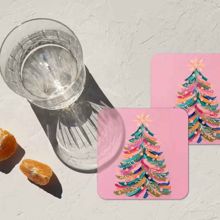 Untersetzer - Weihnachtsbaum – Abstrakt – Bunt — 2