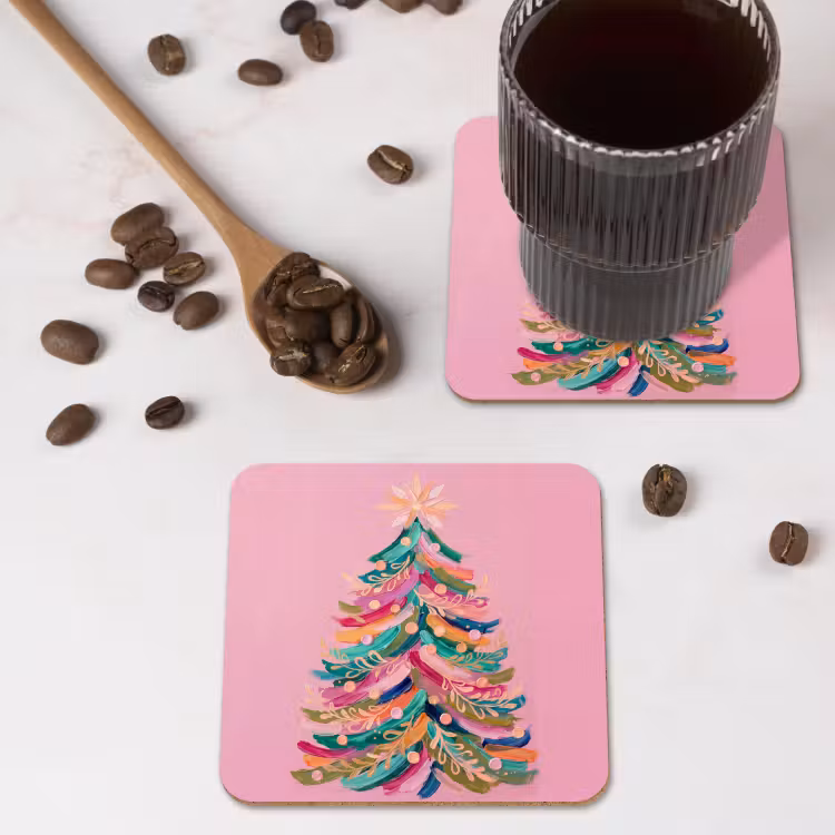 Untersetzer - Weihnachtsbaum – Abstrakt – Bunt — 4