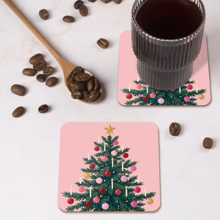 Untersetzer - Weihnachtsbaum – Weihnachten – Rosa — 4
