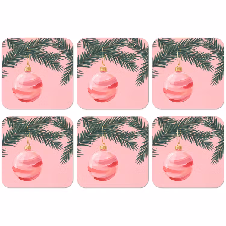 Untersetzer - Weihnachtskugel – Rosa – Weihnachten — 1